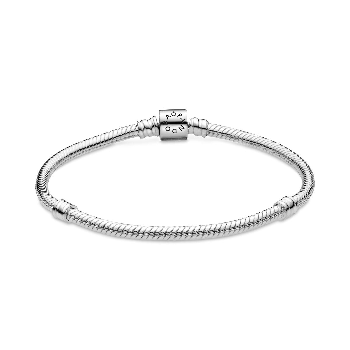 Pandora Moments Barrel Clasp Snake Chain Bracelet Never Forget