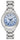 Citizen Cinderella watch silver-tone and light blue mother-of-pearl face with diamond accents.
