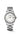 Longines 34mm round stainless steel watch, diamonds set in bezel,
white mother-of-pearl dial, diamond indexes
