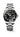 Longines 41mm round stainless steel watch, black dial and bezel, applied indexes, silver hands