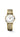 Longines 29 mm round watch yellow PVD coating, white dial, painted Roman numerals and black hands