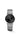 Longines stainless steel watch with a black dial, silver polished hands and painted Roman numerals