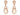 14K Rose Gold 2 Pear Shape Opal Diamond Dangle Earrings