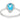 14k White Gold Pear Shape Blue Topaz and Diamond Halo Ring wc7393b