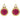 14K Yellow 4 mm Natural Ruby & .03 CTW Natural Diamond Earrings