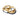 Two gold rings with modern, sculpted designs, one smooth and one twisted, on white background