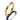 Polished gold Pandora ring with subtle twist design on a white background.