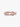Rose gold infinity band ring with pavé clear stones on a white background