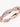 Rose gold twisted band ring with pavé set round white gemstones, bridal jewelry