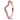 Rose gold chevron ring with pavé white stones, elegant curve, fashion jewelry