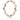 Rose gold zigzag stackable fashion ring with polished finish on white background