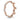 Rose gold beaded eternity ring with round clear stones, elegant fashion jewelry