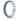 White gold eternity ring with round blue gemstones in prong setting