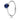 Sterling silver ring with round blue sapphire gemstone in bezel setting