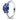 Sterling silver ring with three rectangular blue gemstones and small pavé stones, Pandora engraved