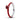 Red enamel sterling silver ring with heart-shaped red gemstone and Pandora engraving