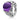 Sterling silver ring with ornate filigree design and large oval purple gemstone