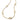 Yellow gold chain necklace with open oval links and pearl accents on a white background