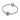 Silver charm bracelet with round basketball enamel bead and clasp on white background