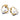 Gold open hoop earrings with five white pearls on each, elegant fashion jewelry