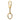 Gold key ring charm holder with textured circular design and lobster clasp
