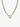 Gold chain necklace with heart-shaped clasp on white background
