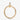 Gold twisted rope circle pendant charm holder with engraved top on white background