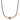 Rose gold snake chain necklace with round clasp engraved with letters, jewelry closeup