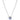 Sterling silver necklace with blue enamel and crystal pansy flower pendant