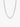 Sterling silver box chain tennis necklace with square cubic zirconia stones on white background.