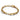 Textured gold chain link bracelet with lobster clasp on white background