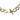 Gold open link chain bracelet with toggle clasp on white background