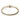 Gold bangle bracelet with cubic zirconia pavé clasp on white background