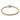 Gold braided bracelet with round clasp, minimalist jewelry on white background