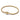 Gold braided bracelet with round clasp featuring Pandora engraving on white background