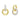 Gold hoop earrings with interlocking circles, pavé-set with sparkling white stones