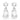 Pair of white gold drop earrings with large pear-shaped and trillion-cut diamonds