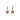 Gold hoop earrings with heart-shaped pink gemstone drops on white background