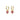 Gold hoop earrings with pink heart-shaped gemstones and clear stone accents