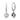 Sterling silver hoop earrings with round clear stones and decorative accents
