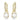 Gold hoop earrings with pavé diamonds and large round diamond drops