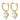 Gold hoop earrings with pavé diamonds and large round solitaire gemstone drops