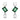 Elegant drop earrings with round diamonds, green emerald-cut stones, and pear-shaped diamonds