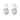 Pair of oval-cut diamond drop earrings in white metal setting on white background