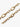 Gold link chain necklace with large oval links and branded clasp on white background