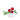 Red crystal berries with green crystal leaves on a white background, gemstone jewelry design