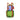 Colorful gemstone figurine shaped like stacked presents with gold and red ribbon accents