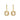 Gold drop earrings with large emerald-cut champagne gemstones, elegant fine jewelry