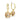 Gold hoop earrings with large octagonal champagne-colored gemstones