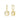 Yellow gold hoop earrings with octagon-shaped clear gemstone pendants on white background